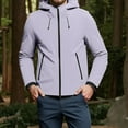 thumbnail image 2 of Rain Jacket with Hood Men's Water_proof Raincoats Lightweight Breathable Rain Gear Packable Workwear Big and Tall Work Outdoor Outerwear (Light Purple,M), 2 of 9