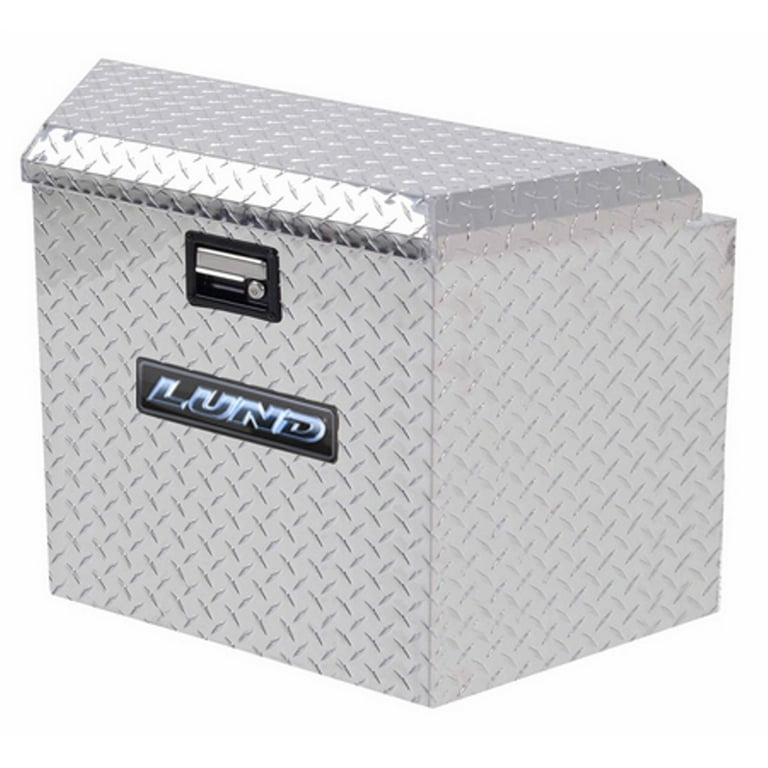 Lund 34 in Diamond Plate Aluminum Trailer Tongue Truck Tool Box with mounting hardware and keys included, Silver Lund 34 in Diamond Plate Aluminum Trailer Tongue Truck Tool Box with mounting hardware and keys included, Silver