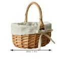 thumbnail image 3 of Vintage Handwoven Wicker Basket with Handles 🌼 - 7.9"x6.7" Farmhouse Decor - Picnic, Wedding, Easter Egg & Home Storage - Rustic Wooden Accent, 3 of 8