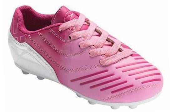 white and pink soccer cleats