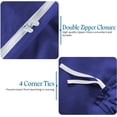 thumbnail image 5 of 600 Thread Count Egyptian Cotton 3-Piece Pinch Pleated Duvet Cover Set with Zipper Closure - OverSize Queen Size ( 98" x 98" ) Inches, (Royal Blue), 5 of 5