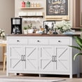 thumbnail image 3 of Winkalon 63'' Kitchen Sideboard Buffet Cabinet, 4-Doors 3-Drawers Farmhouse Storage Cabinet with Adjustable Shelves, Grey, 3 of 8