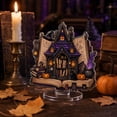 thumbnail image 4 of Gothic Witch House Acrylic Halloween Decorations Tabletop Stand, 6 Inch 2D HD Printed Spooky Mansion Ornament for Desk Tiered Tray Gothic Displays, 4 of 7
