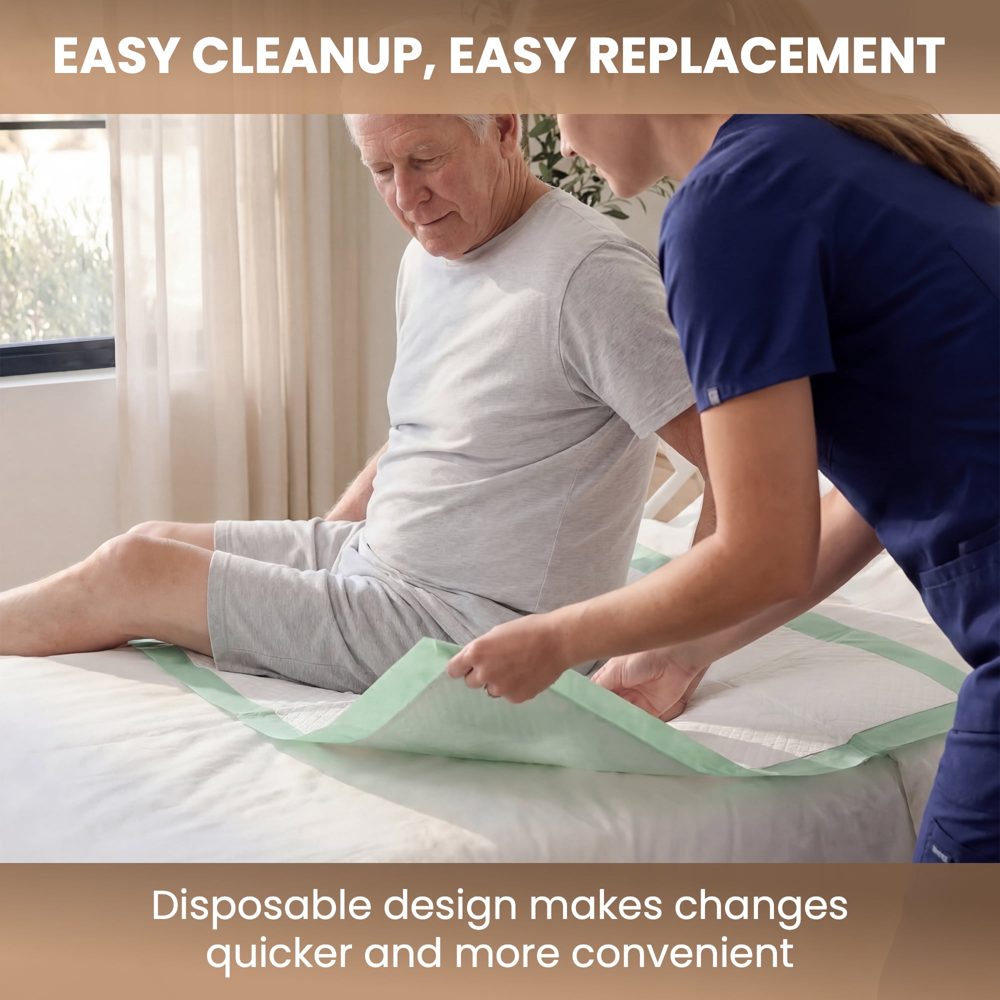Disposable Bed Pads for Adults 36x36", 50 Count - Extra Large Bed Pads, Leakproof Incontinence Bed Pads, Chucks Pads Disposable Adult, Super Absorbent Disposable Underpads - Great for Adult, Babies