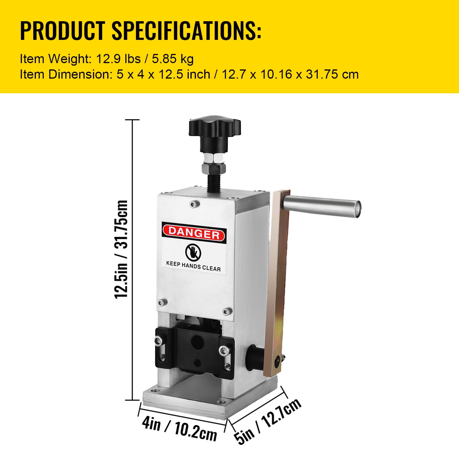 KFFKFF 0.06-0.98 inches Manual Wire Stripping Machine with Hand Crank Portable Wire Stripping Tool