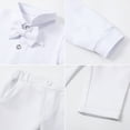 thumbnail image 4 of Ketyyh-chn99 Tuxedo For Baby Boy 0-3 Months Baby Boy Clothes Suit Gentleman Wedding Outfits Formal Dress Shirt+Bowtie+Boutonniere+Suspender Pants Size for 0-3 Months,White, 4 of 7