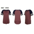 thumbnail image 6 of TEMOFON Women's Top Casual Summer Tunic Shirt Striped Short Sleeve Crewneck Tshirts Fashion Trendy Winered Tees Y2K Blouses, 6 of 7