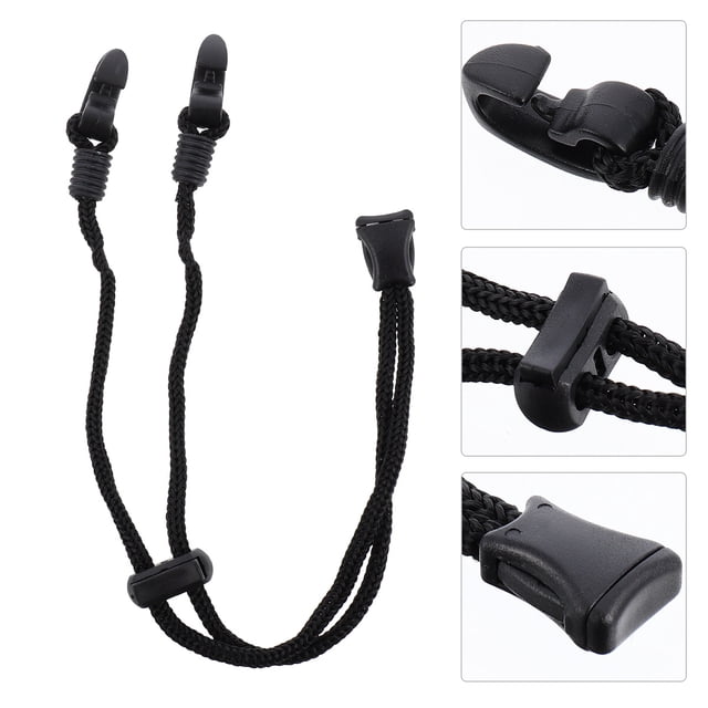 HORIALENCE 3PCS Elastic Cords for Masks Black Braided Rope Plastic for Adults Outdoor Activities