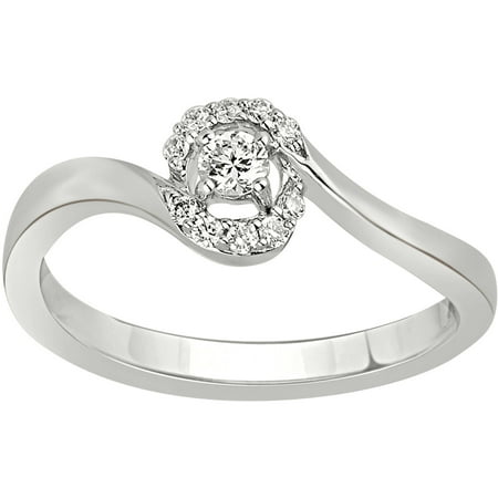 1/6 Carat T.W. Diamond 10kt White Gold Wrap Promise Ring