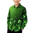 thumbnail image 2 of KyCheLot Boys Casual Button Down Shirts Printed Long Sleeve Blouse St Patrick's Day Tops 3-16 Years, 2 of 7
