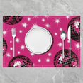 thumbnail image 2 of Disco Ball Table Mats Placemat 12"x18" 70s Party Placemats Set of 4 Colorful and Funky Placemats for Dining Table Indoor Outdoor Kitchen Pink Decor Table Place Mats, 2 of 4
