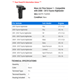 thumbnail image 2 of Mass Air Flow Sensor 1 - Compatible with 2008 - 2013 Toyota Highlander - Autopart Premium, 2 of 2