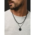 thumbnail image 3 of U7 Figaro Necklace for Men Black Chain Bracelet Stainless Steel Jewelry Set 2-Piece in 5MM Width 26 Inch, 3 of 7