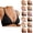 Black, variant on Push Up Bras for Women Plus Size Low Cut V Neck Seamless Racerback Front Closure Bralette