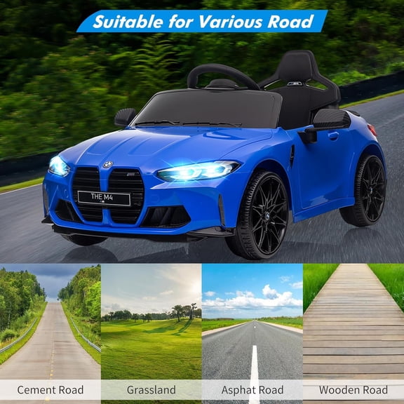 Historyli Ride On Car, for 37-83 Months, 12V Electric Vehicle, with Remote Control, Blue