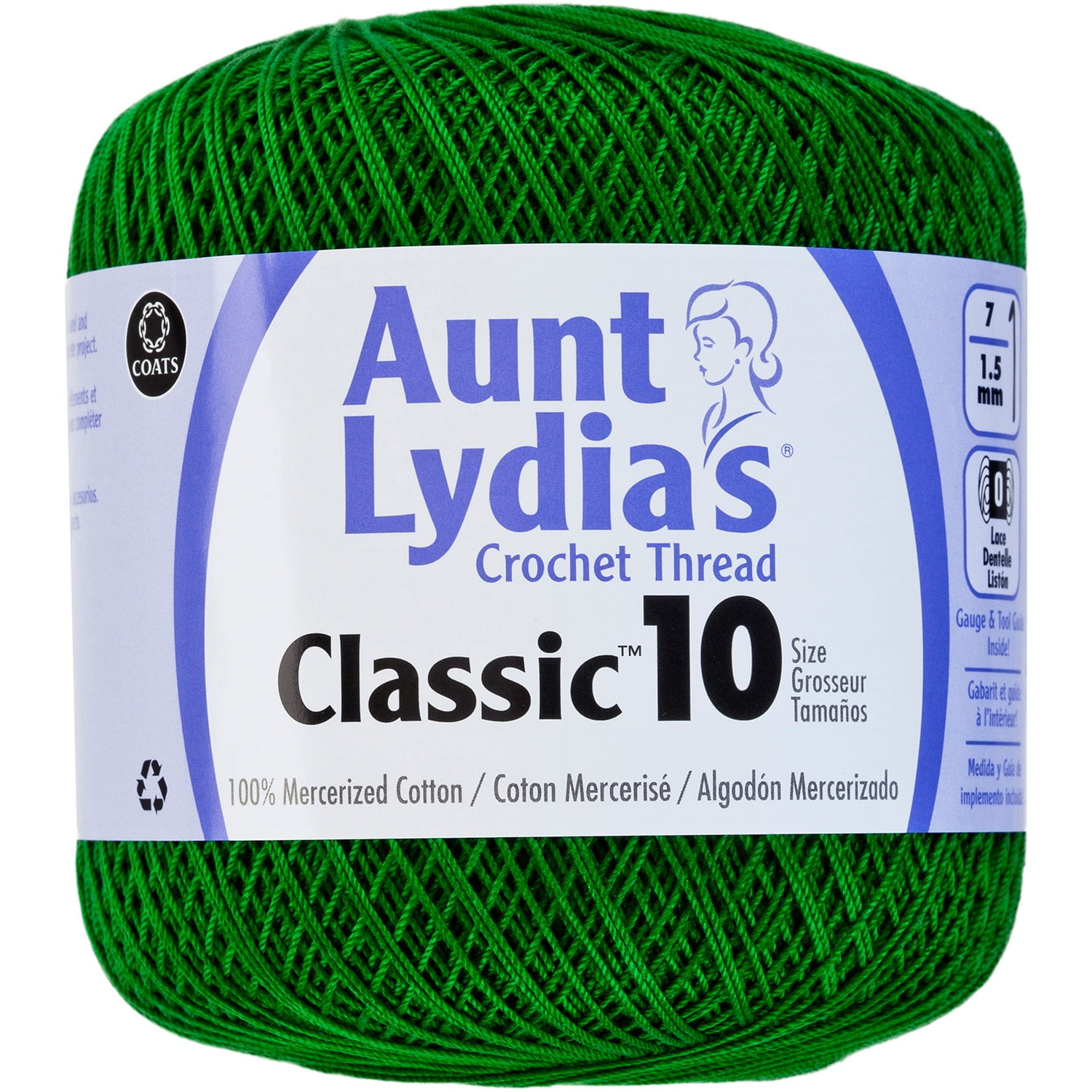 Aunt Lydia's Classic Crochet Thread Size 10-Myrtle Green, Multipack Of 6