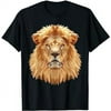 Geometric Lion Head Shirt Zoo African Animal Face Lion Lover T-Shirt