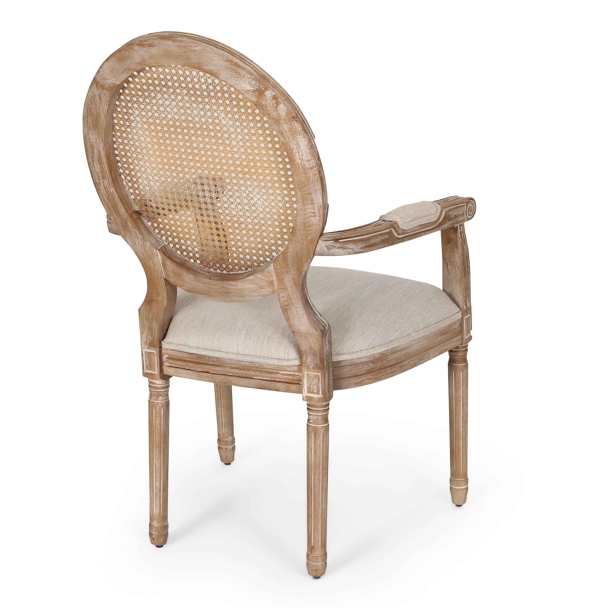 Noble House Huller Indoor French Fabric Upholstered Dining Chair, Set of 2, Beige