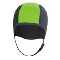 thumbnail image 3 of Gorro de buceo de neopreno de 3 mm, capucha de buceo, gorro de surf, flexible y ajustable para natación. verde, 3 of 8