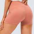 thumbnail image 4 of LOVZFMLL Yoga Shorts for Women High Waisted Butt Lifting Breathable Athletic Workout Shorts for Running Gym Cycling with Pockets Orange L, 4 of 9