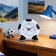 thumbnail image 2 of Soccer Ball Alarm Clock Silent Non-Ticking Analog Desk Clock Cute Football Plan Decorative Table Clock for Bedroom Sports Fans Grayscale, 2 of 6