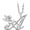 White, variant on 14K Rose Gold Finish Round Cut White Diamond 925 Sterling Silver Diamond Cute Elf Angele With A Initial Letter Pendant Necklace for Women