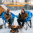 thumbnail image 3 of ABORON Padded Heated Camping Chair 2 Pack, Outdoor Folding Chair with 3 Heat Levels, Fully Padded Heated Patio Chair Portable Heavy Duty Arm Chair, Supports Up to 400lbs, Battery NOT Included, 3 of 10
