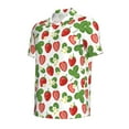 thumbnail image 2 of Xecao Strawberry for Mens' Casual Short Sleeve Button-Down Polo Shirts for a Classic Golf Look, 2 of 9