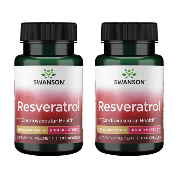 Swanson Resveratrol - Higher Potency 250 mg 30 Caps 2 Pack