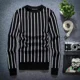 thumbnail image 2 of Tendencias de moda de corte entallado 2024 Camiseta de cuello redondo para hombre Suéteres ajustados para hombre Manga larga Elasticidad Una pieza Sudaderas emo XXL, 2 of 5