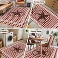 thumbnail image 6 of Farmhouse Large Area Rugs for Bedroom Living Room, Soft Non Slip Carpet Bedside Rug, Vintage Star Retro Rustic Checked Grid Lodge Rectangle Floor Cover Kitchen Accent Rug 4'x6' for Dining Room/Office, 6 of 9