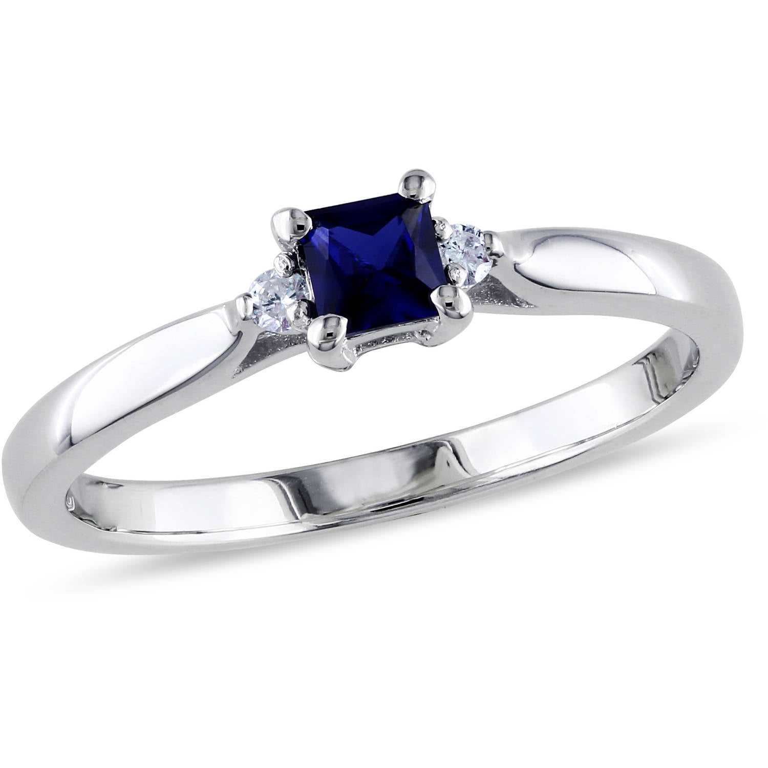 Blue Sapphire Oval Cut Genuine Sterling Silver Ring 