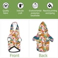 thumbnail image 6 of Fotbe Retro Summer Stamp Print Small Dog Sweater Hoodies Pet Grey Hooded Soft Fleece Sweatshirts with Pocket Fall Winter Puppy Cat Sweaters Warm Clothes-Large, 6 of 7