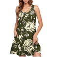 thumbnail image 2 of Staron Robes pour Femmes Col Rond Sans Manches Robe d'Été avec Poche Imprimé Floral Maillot de Bain Robe de Plage, 2 of 5