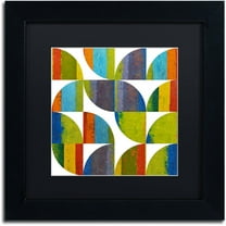 Trademark Fine Art "Quarter Rounds 3.0" Canvas Art by Michelle Calkins, Black Matte, Black Frame