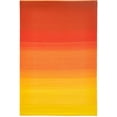 thumbnail image 3 of Fab Habitat Outdoor Rug - Waterproof, Fade Resistant, Crease-Free - Premium Recycled Plastic - Ombre Stripe- Porch, Deck, Balcony, Mudroom, Laundry Room, Patio - Big Sur - Sunset - 3 x 5 ft, 3 of 8