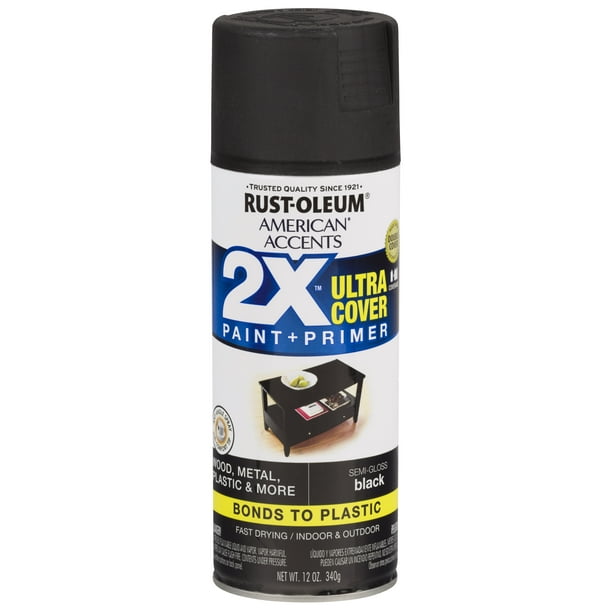 Black, RustOleum American Accents 2X Ultra Cover, SemiGloss Spray