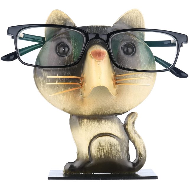 Marco de gafas en forma de gato Soporte de gafas original Soporte de gafas de hierro tallado a mano Soporte de gafas Accesorios de escritorio Gadgets útiles Regalos divertidos Regalo de Navidad