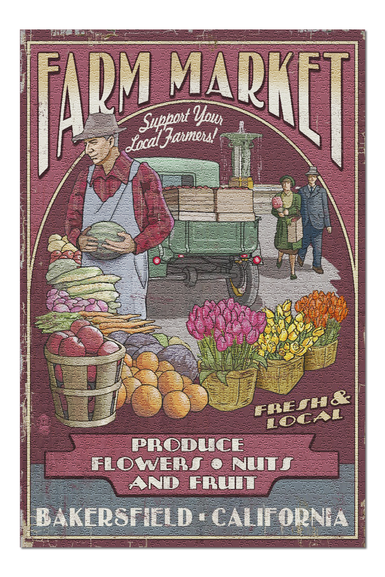 Bakersfield, California Farmers Market (20x30 Premium 1000 Piece