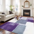 thumbnail image 2 of Non-Slip Rug Pad Rugs Abstract Geometric Purple Color Block Rectangle Area Rugs 5x8Ft Soft Carpet Pads for Living Room Kids Room, Watercolor Oil Painting Art, 2 of 9