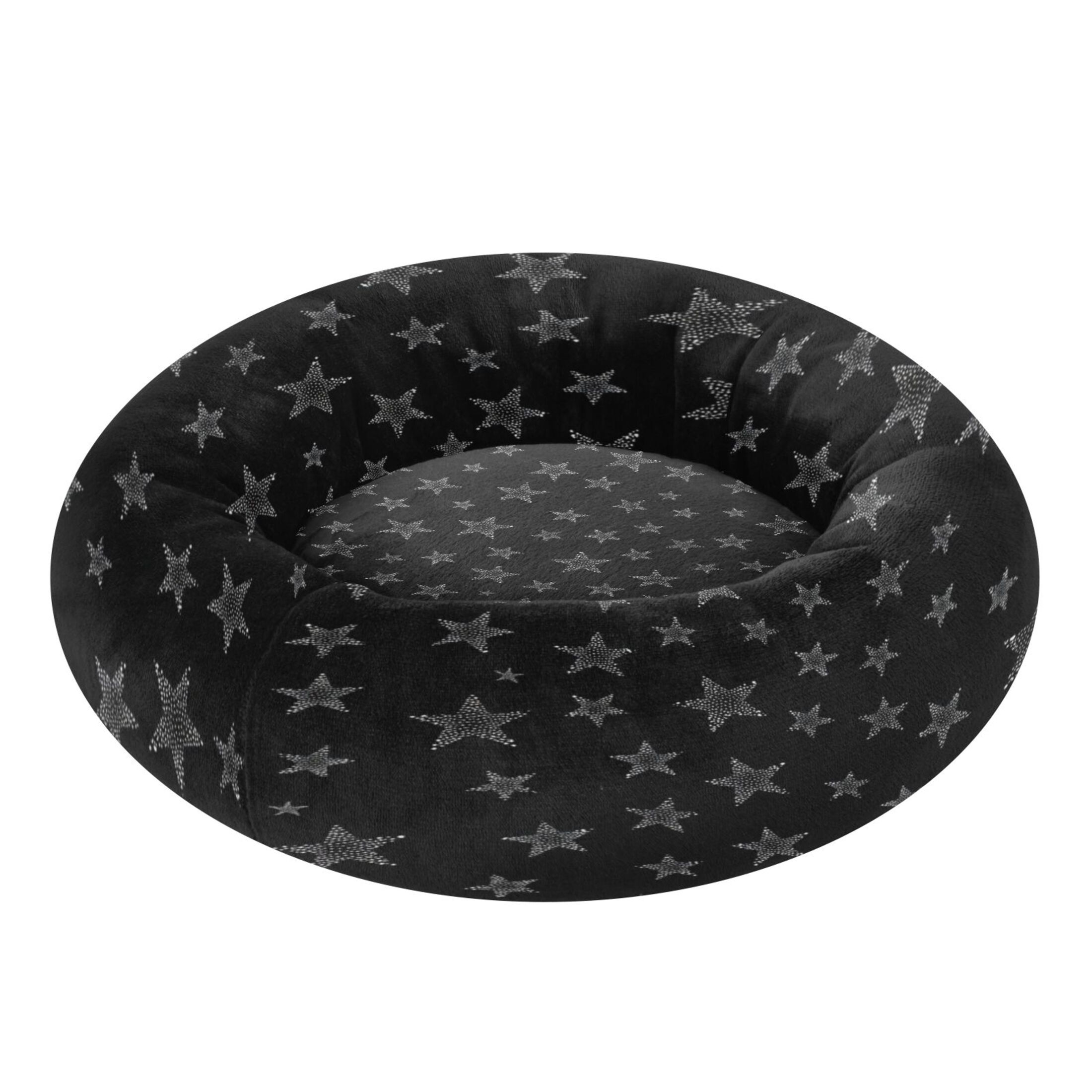 Iauyy Pet Couch Donut Cat Bed for Indoor Cats/Small Dogs Washable & Machine with Non-slip Bottom Calming Cat Furniture, Attractive Stars (XS)