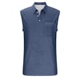 thumbnail image 4 of IROINNID Men's Sleeveless Collared Button Down Tank Top with Chest Pocket Solid Color Casual Summer Shirt Lightweight Breathable Gym Workout Sports Tee, 4 of 6