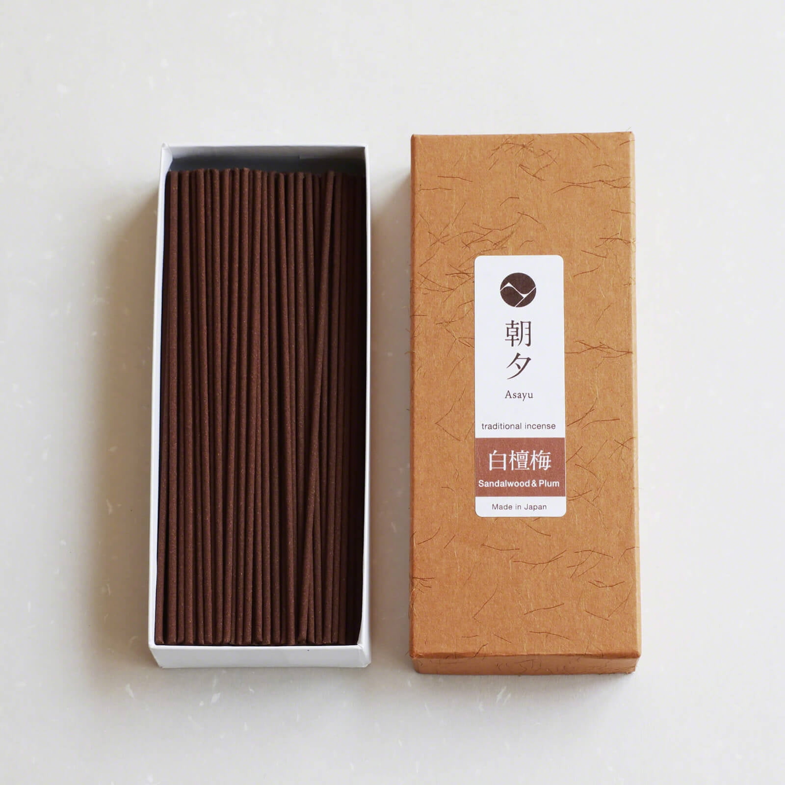 Asayu Japan Traditional Incense Sticks Sandalwood and Plum Blossom Blend 1.41oz