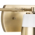 thumbnail image 6 of Haven Collection Three-Light Vintage Brass Opal Glass Luxe Industrial Bath Light, 6 of 13