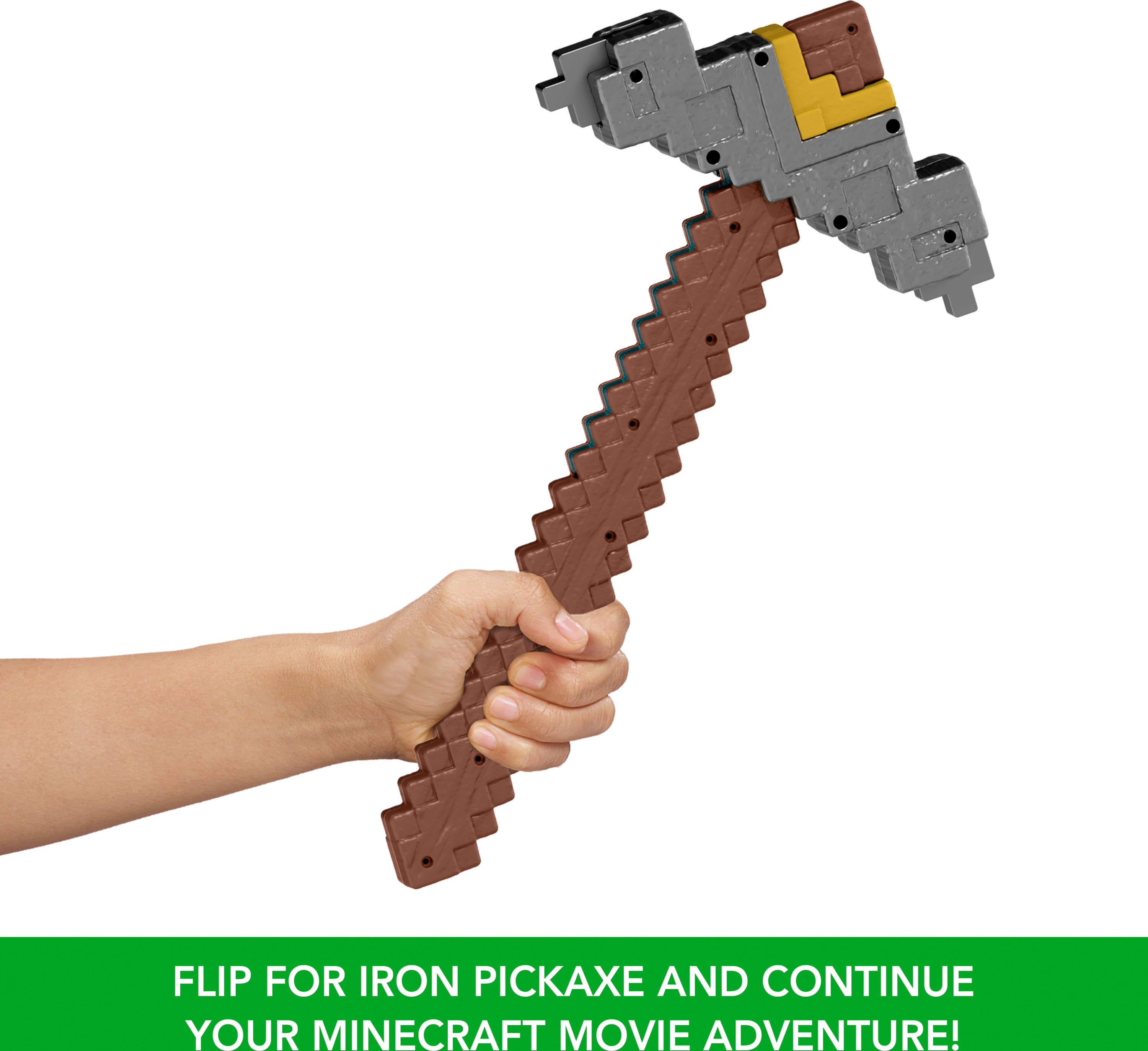 Minecraft Click and Switch Sword and Pickaxe Role-Play 2-in-1 Toy Inspired by the Movie