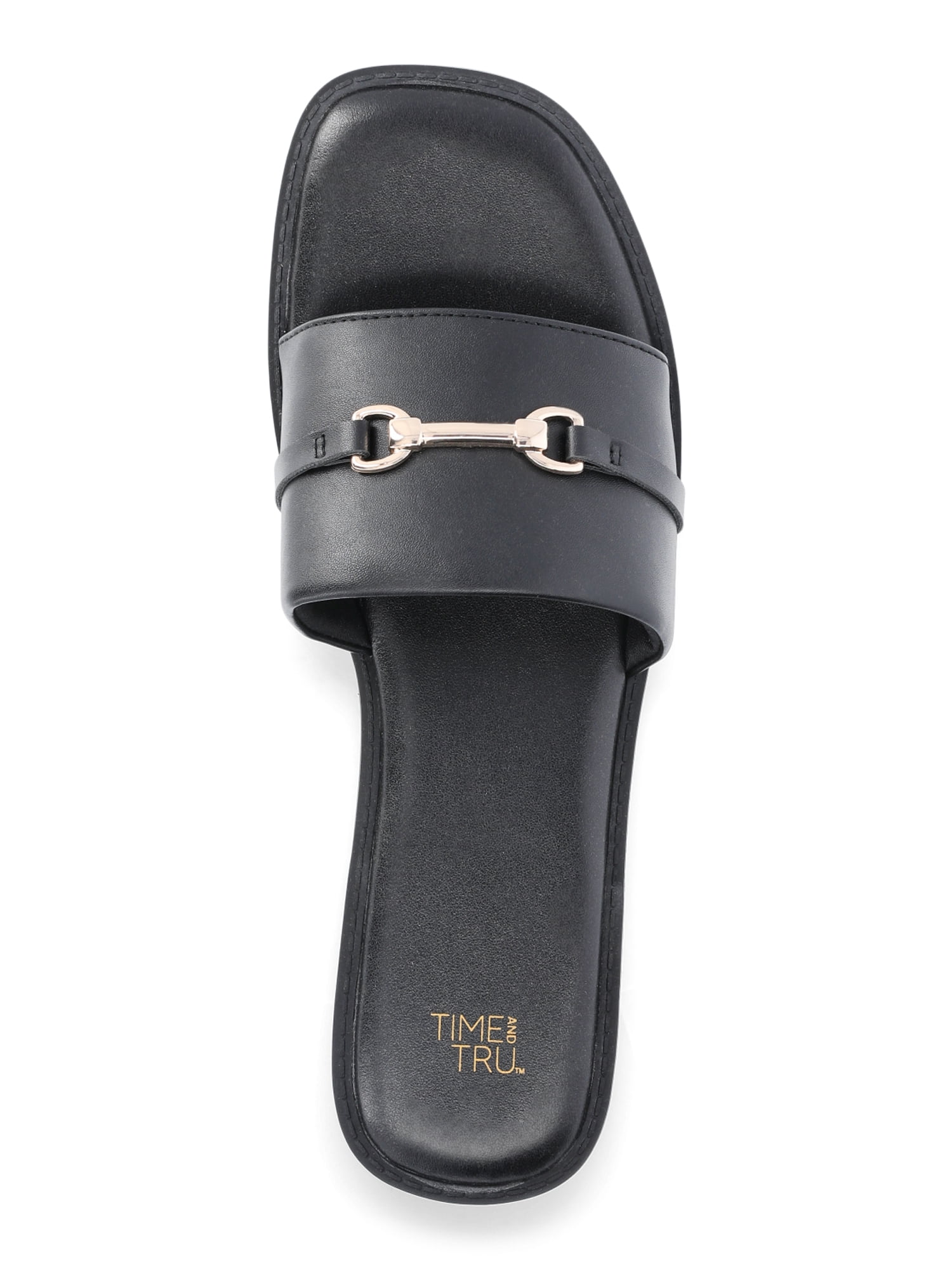 Time and Tru Women's Horsebit Hardware Slide Sandal