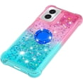 thumbnail image 4 of Gradient Quicksand Case for Motorola Moto G Play 4G (2024) with Ring Kickstand, Bling Sparkle Colorful Soft TPU Liquid Glitter Cover Case for Motorola Moto G Play 4G (2024) JB-Pink Green, 4 of 14