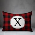 thumbnail image 3 of Creative Products Black & Red Buffalo Check Plaid Monogram 14x20 Spun Poly Pillow, 3 of 3