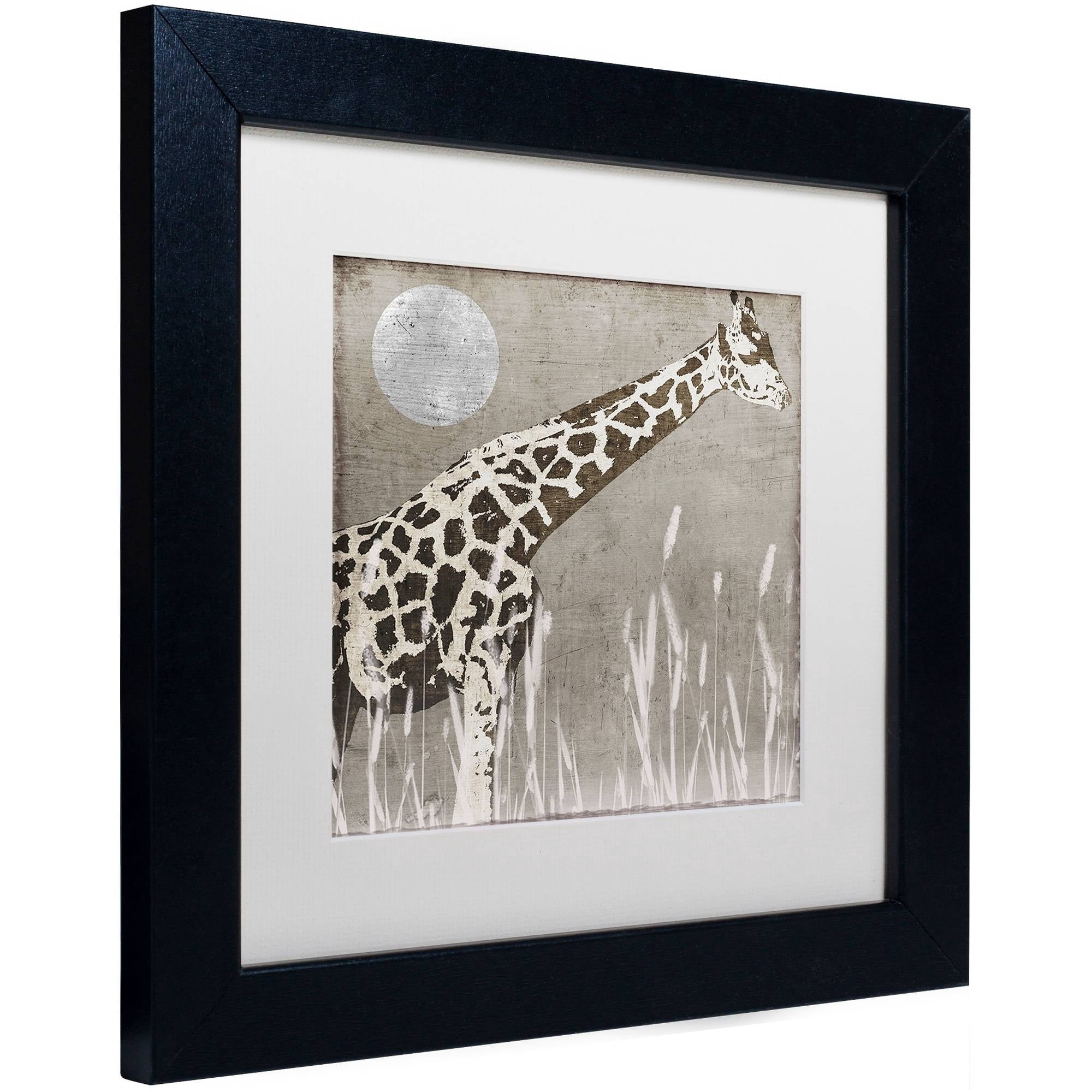 "Moon Giraffe" Canvas Art by Color Bakery White Matte, Black Frame