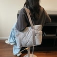 thumbnail image 4 of Large Tote Bag for Women with Zipper, Lightweight Puffy Tote Bag Quilted Shoulder Bag Handbag for Travel, Work, Gym, 4 of 10